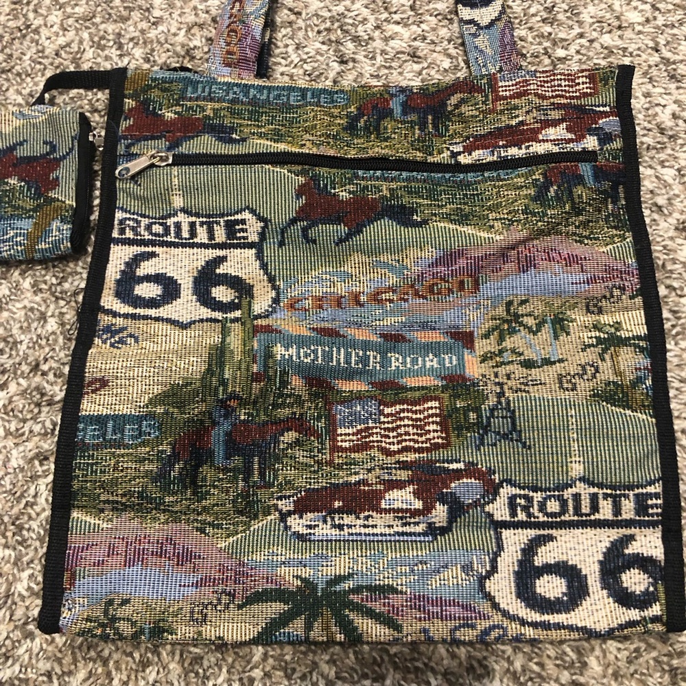 Route 66 Tapestry Travel Tote Bag - Picture 6 of 14